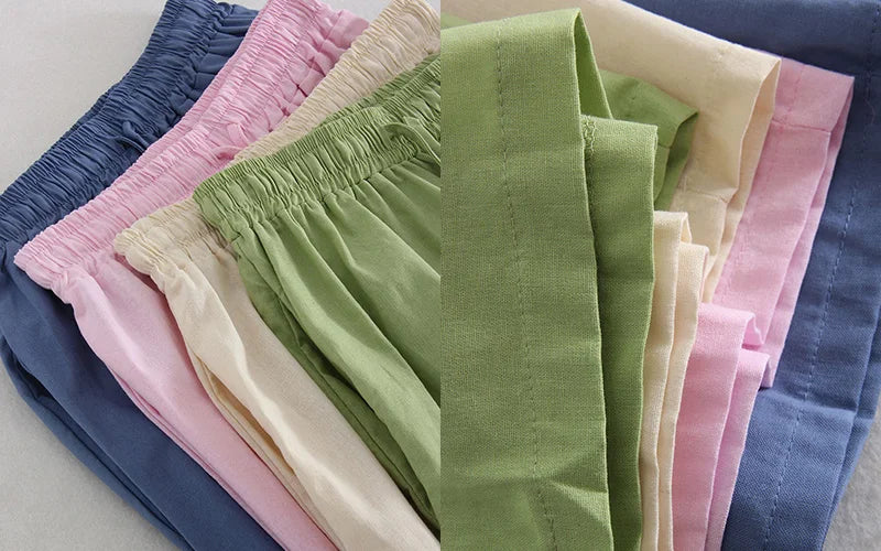 Streamgirl Linen Pants Sets For Women Summer Suits Pink Two Piece Trouser Women's Suit Sets Linen Shirt Set Oversize Outfit Suit
