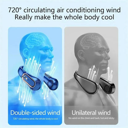 TINSOL New ceiling fan USB rechargeable portable small fan students office sports digital display ceiling fan hanging neck fan