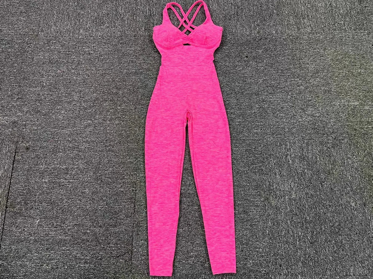 Women Gym Jumpsuit - Backless Fitness Jumpsuit | Breathable Nylon Spandex Blend Activewear