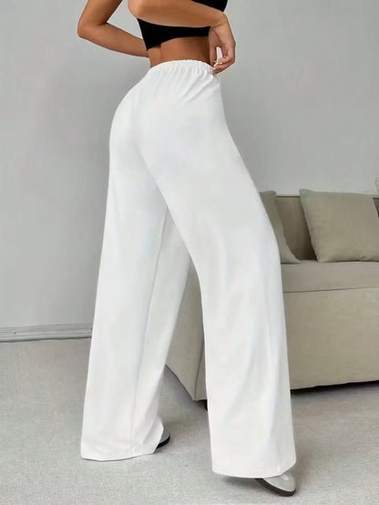 Ladies' Casual Wide Leg Jogging Pants, Drawstring Elastic Waistband, Comfortable Loose Fit, Spring/Summer/Autumn Styles