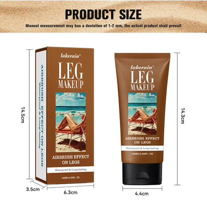 Lakerain Leg Makeup 100ML Long Lasting Moisturizing Waterproof Anti Transfer Concealer Even Skin Tone Body Foundation Leg Makeup