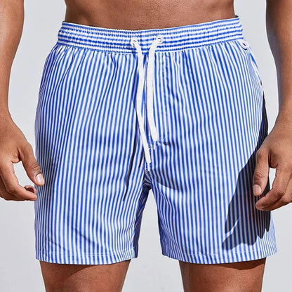 Simple Vertical Stripes Pattern Short Pants For Men Summer Casual Daily Wear 3D Printed Beach Shorts Loose Vacation Swim Trunks