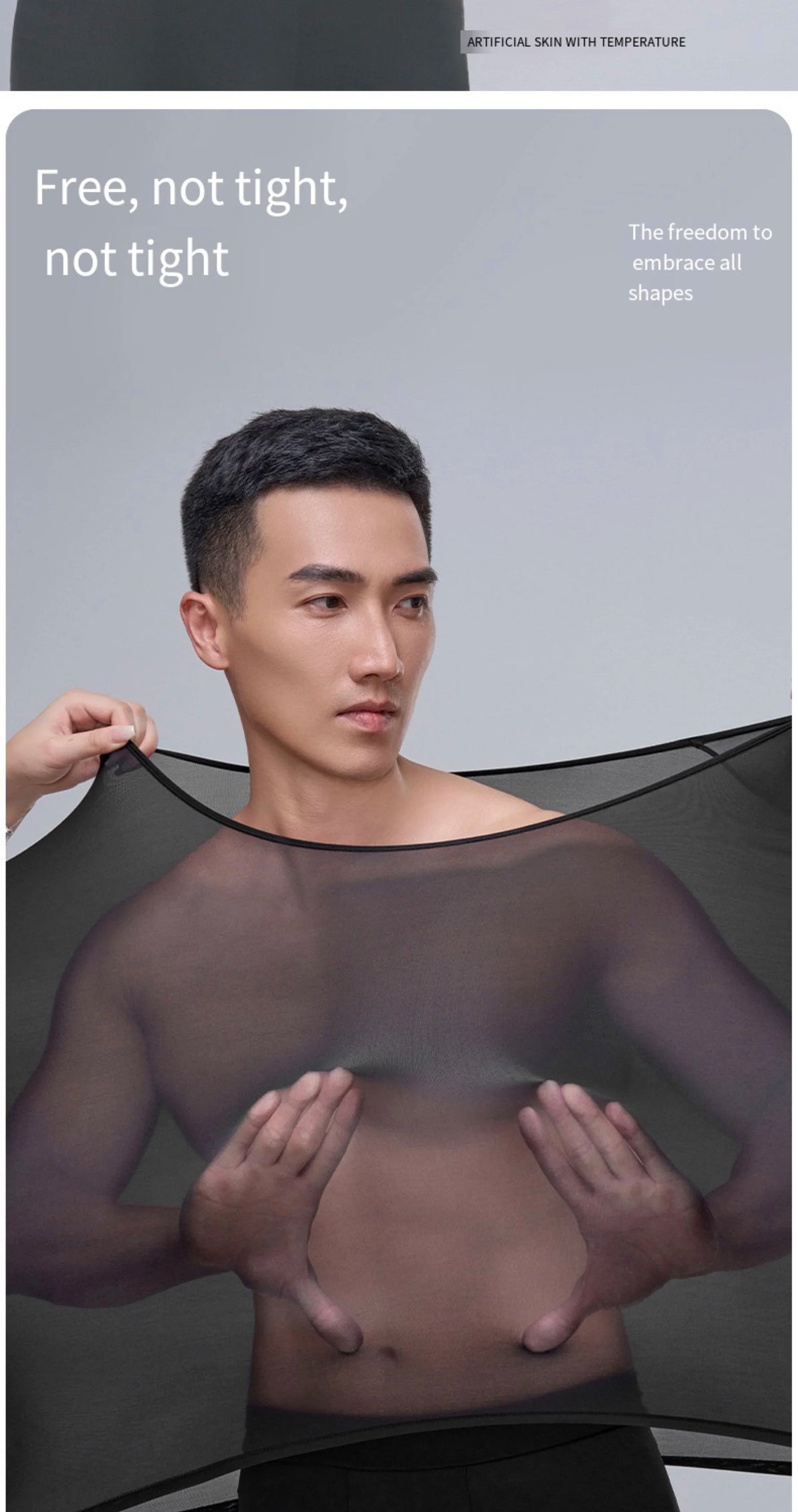 1pcs Men's Ultrathin Thermal Underwear High elasticity Plus Size Constant Temperature Seamless Long Sleeve Bottoming Set