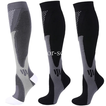 Compression Sports Socks - 3 Pairs Anti Slip Knee High Socks for Football & Basketball