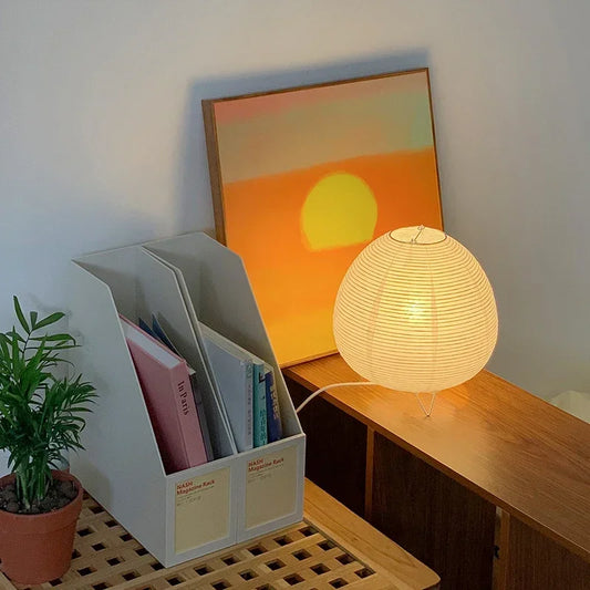 Japanese Lantern LED Table Lamp - Creative Rice Paper Light for Living Room  Bedroom Decor - ZOOMNSTORE