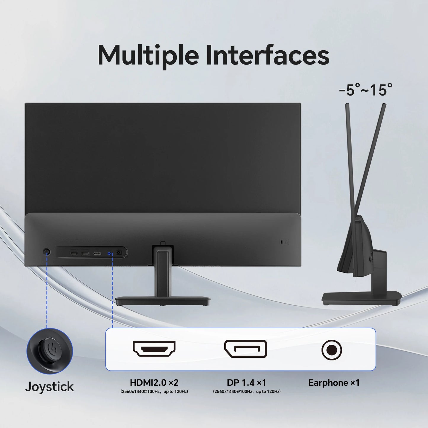 27 Inch Computer Monitor - QHD Display | IPS Panel Monitor | 120Hz Refresh Rate