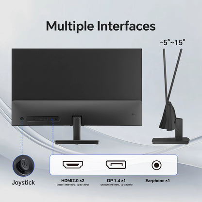27 Inch Computer Monitor - QHD Display | IPS Panel Monitor | 120Hz Refresh Rate