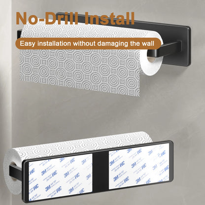 Paper Towel Holder - Adhesive Tissue Hanger & Toilet Paper Dispenser | Kitchen Towel Rack