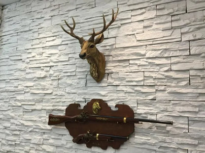 Creative Wall Mounted Animal Deer Head Wall Decoration Handmade Farmhouse Decoration Resin Living Room Home Decoration