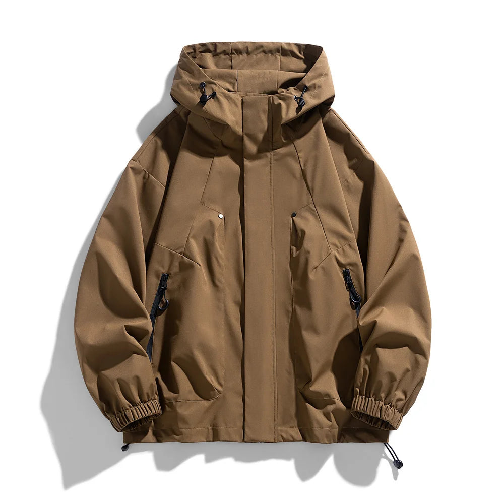 Windproof Waterproof Jacket - Plus Size Workwear Coat With Breathable Zipper Closure