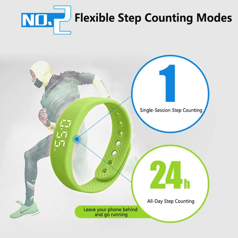 Lenovo Smart Bracelet LED Digital Waterproof Smart Band Running Pedometer Health Monitor Sleep Tracking Vibration Alarm Reminder