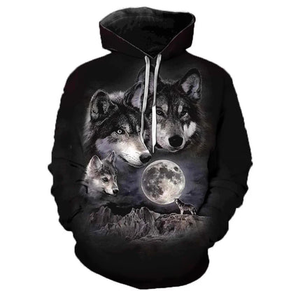 3D Wolf Hoodies Men Hooded Animal Printed Hoodie Sweatshirts Tracksuits Man/women Jackets Funny Hoody DropShipping