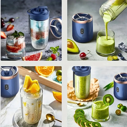 Portable USB Fruit Juicer Blender - 2 Cups 6 Blades Wireless Mixer