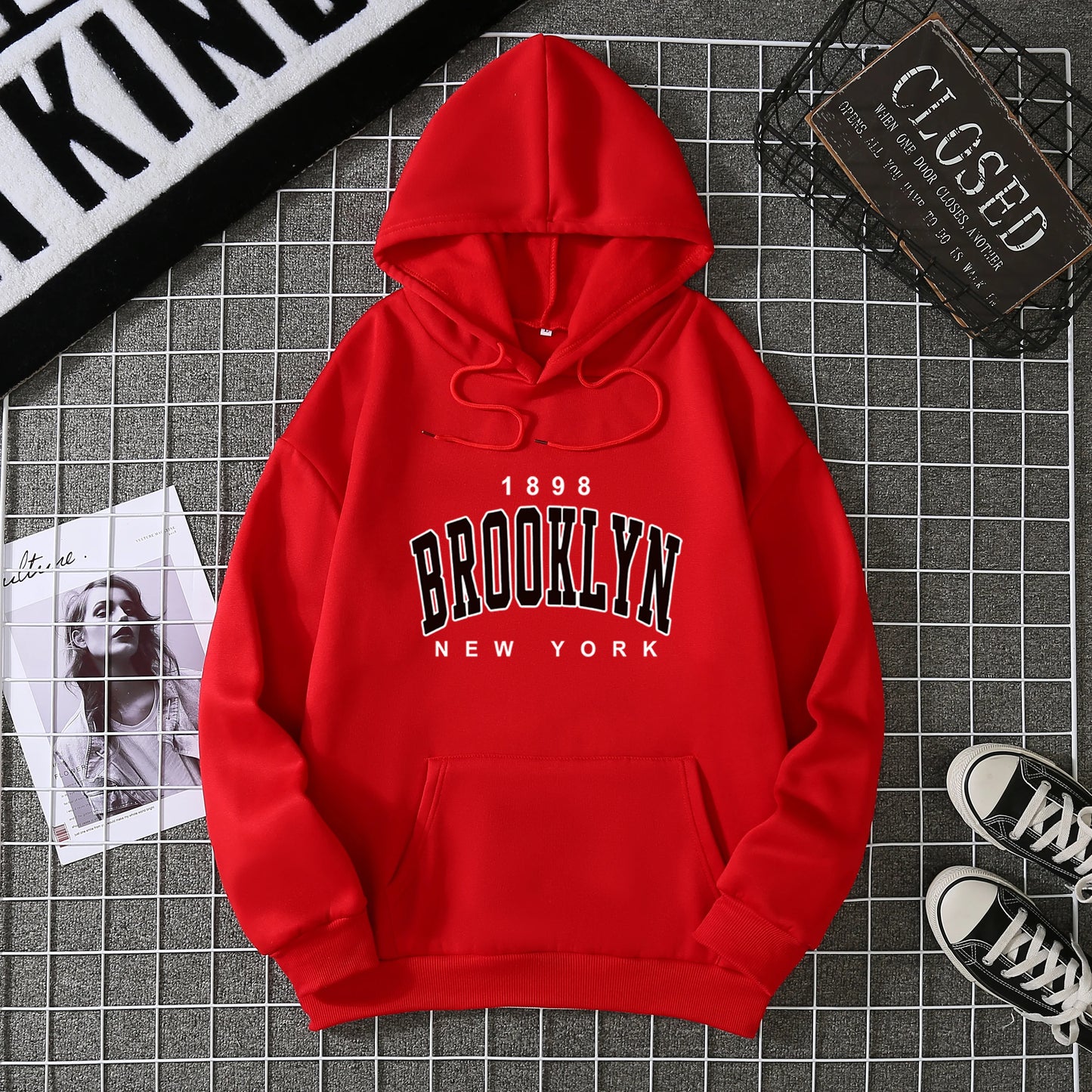 2025 Winter New Women's Hoodie High Street Unisex style Double Pockets Sweatshirts Outerwear Plus-Size Women's Clothing CYXX227