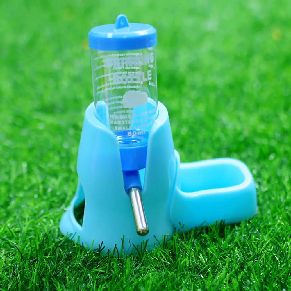 Automatic Small Animal Water Bottle Leak-Proof With Food Bowl - Hamster Guinea Pig Rat Drinking Water Dispenser