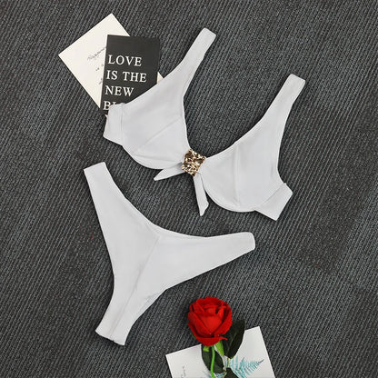 Push Up Swimwear - Sexy Brazilian Bikini Set With High Waist Two Piece Bathing Suit