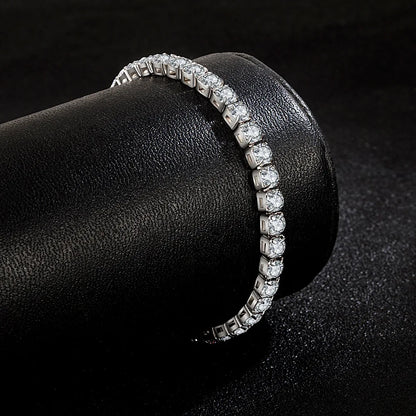 S925 Sterling Silver Tennis Bracelet - Zirconia Charm Jewelry for Women 4mm 16-20cm - ZOOMNSTORE