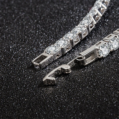 S925 Sterling Silver Tennis Bracelet - Zirconia Charm Jewelry for Women 4mm 16-20cm - ZOOMNSTORE