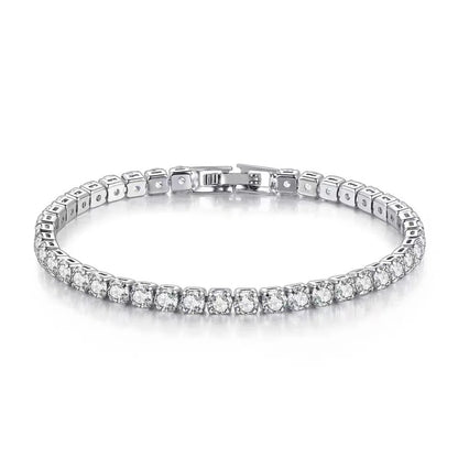 S925 Sterling Silver Tennis Bracelet - Zirconia Charm Jewelry for Women 4mm 16-20cm - ZOOMNSTORE