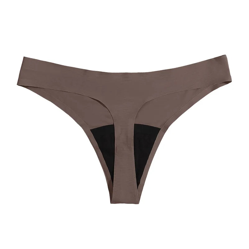 New Design Seamless Low Waist Leak Proof 4 Layer Menstrual Panties Washable Light Flow Period Panties For Women Thong