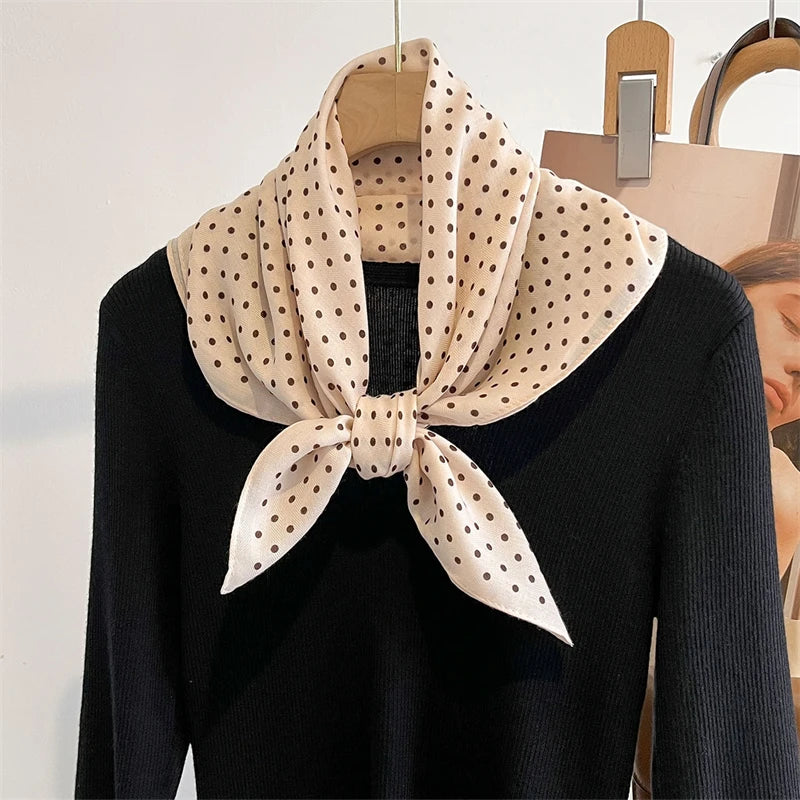 Pure Cotton Womens Printed Scarf - Fashionable Square Foulard for Neck and Hair