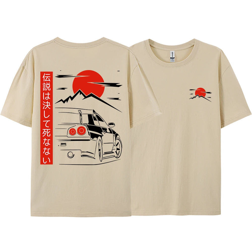 JDM Racing T Shirts – Japanese Streetwear Cotton Couple Tees | Oversized Casual Tops