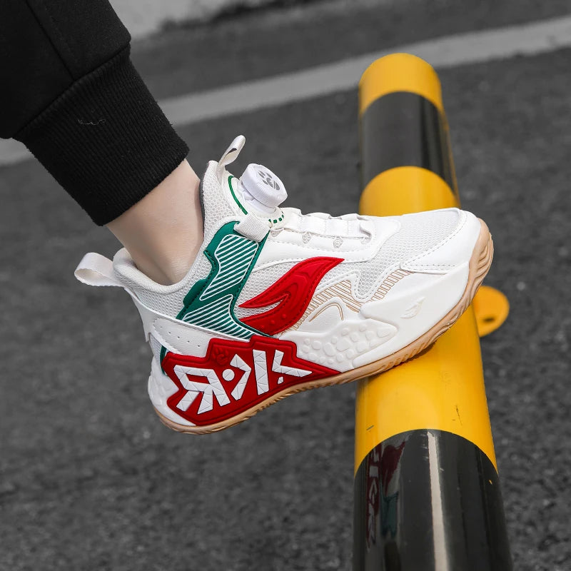 Boys Girls Casual Shoes Outdoor Children‘s Basketball Sneakers Kids Breathable Mesh Athletic Shoes Non-slip Lace-up Running Shoe