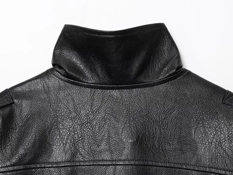 Faux Leather Jacket – Women's Bomber Jacket With Snap Button | Office Outerwear Coat