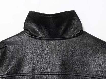 Faux Leather Jacket – Women's Bomber Jacket With Snap Button | Office Outerwear Coat