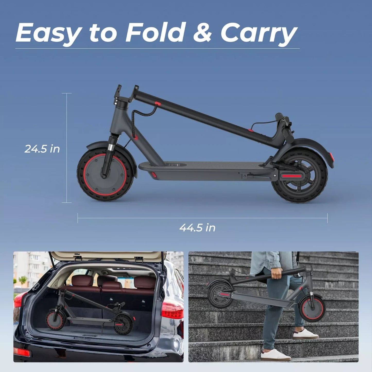 AOVOPRO TMAX 10inch Electric Scooter 500W 22MPH Adult APP Smart Scooter Shock-absorbing Anti-skid Folding Electric Scooter