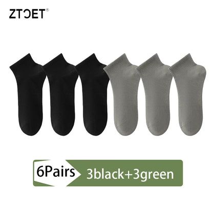 High Quality 6Pairs Men Socks Short Combed Cotton Mesh Breathable Odor proof and antibacterial Spring Summer for Male sock New