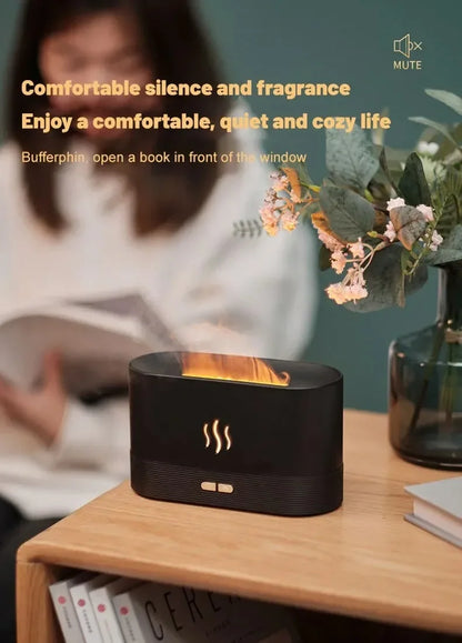 LED Ultrasonic Humidifier with Colorful Flame and Essential Oil Diffuser - ZOOMNSTORE