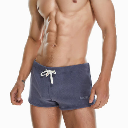 Seobean Solid Polar Fleece Shorts New Coming Soft Warm Breathable  Casual  Shorts for Men