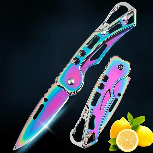 Folding Stainless Steel Fruit Knife - Non-Slip Outdoor Pocket Knife