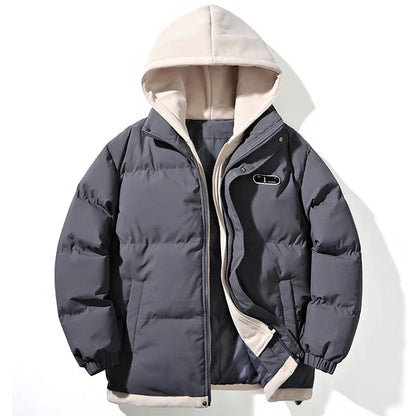 Winter Fake Two Piece Parkas Man Thick Padded Jacket for Men Rascal Handsome Coat Men's Winter Warm Cotton Padded Puffer Jacket