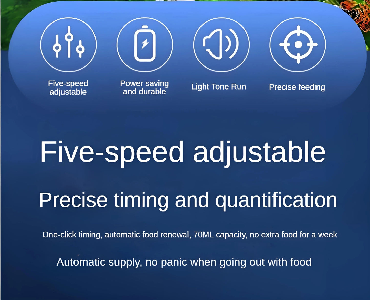 Fish feeder/automatic fish tank feeder/5-speed feed -5-speed timed feeding/feeding small fish, turtles, and goldfish