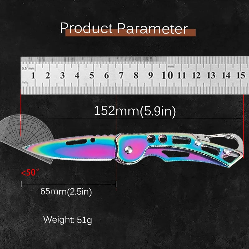 Folding Stainless Steel Fruit Knife - Non-Slip Outdoor Pocket Knife