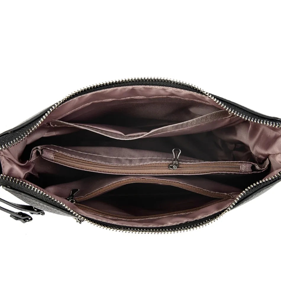 Pu Leather Handbag | Casual Female Tote With Interior Zipper Pocket & No Zipper Closure