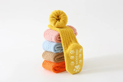 Kids Socks Thick Cold Winter Socks Super Warm Baby Snow Socks Christmas Gifts Coral Fleece Silicone Non-slip Floor Socks