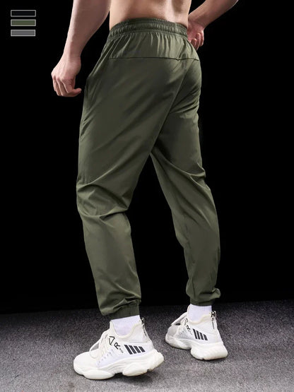 Men Running Trousers - Loose Fit Sports Fitness Pants With Elastic Waist Band