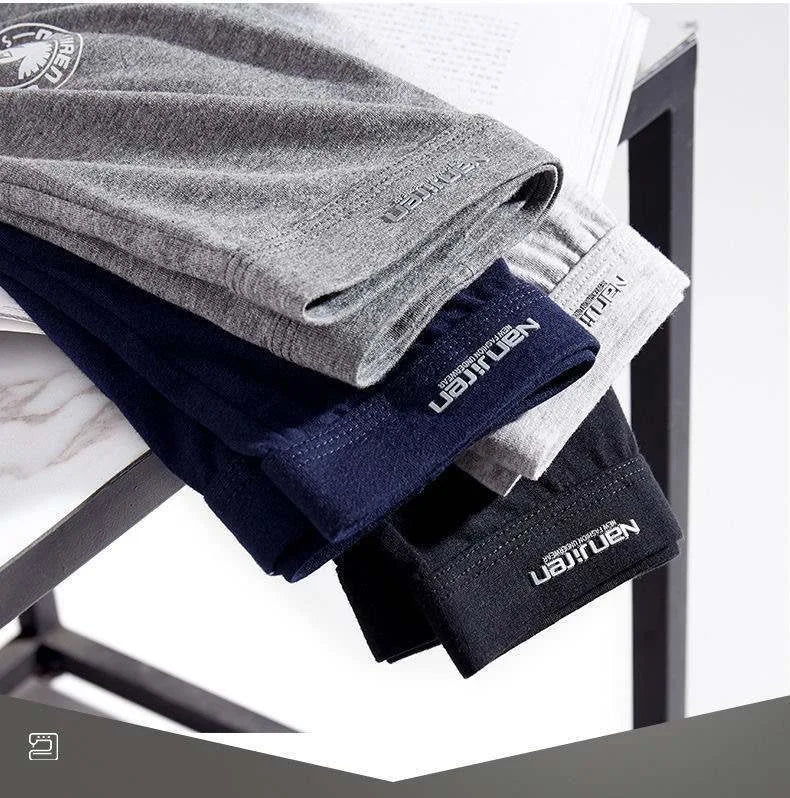Plus Size Mens Cotton Boxer Shorts - Solid Color Underwear L-6XL