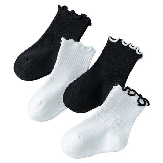 Lawadka Children's Girls Socks Cotton Dot Solid Kids Girl Sock Fashion Princess Baby Socks For Girls   Autumn Winter 0-12Years