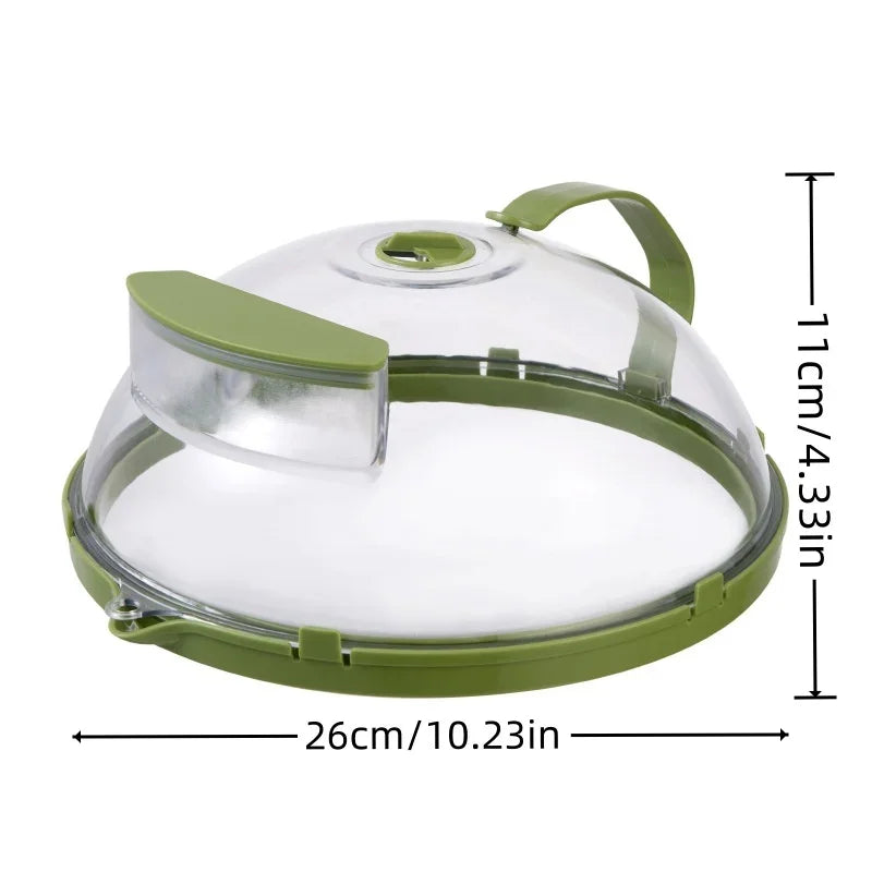 Microwave Food Cover - Clear Splatter Guard with Steamer and Handle for 10 Inch Plates