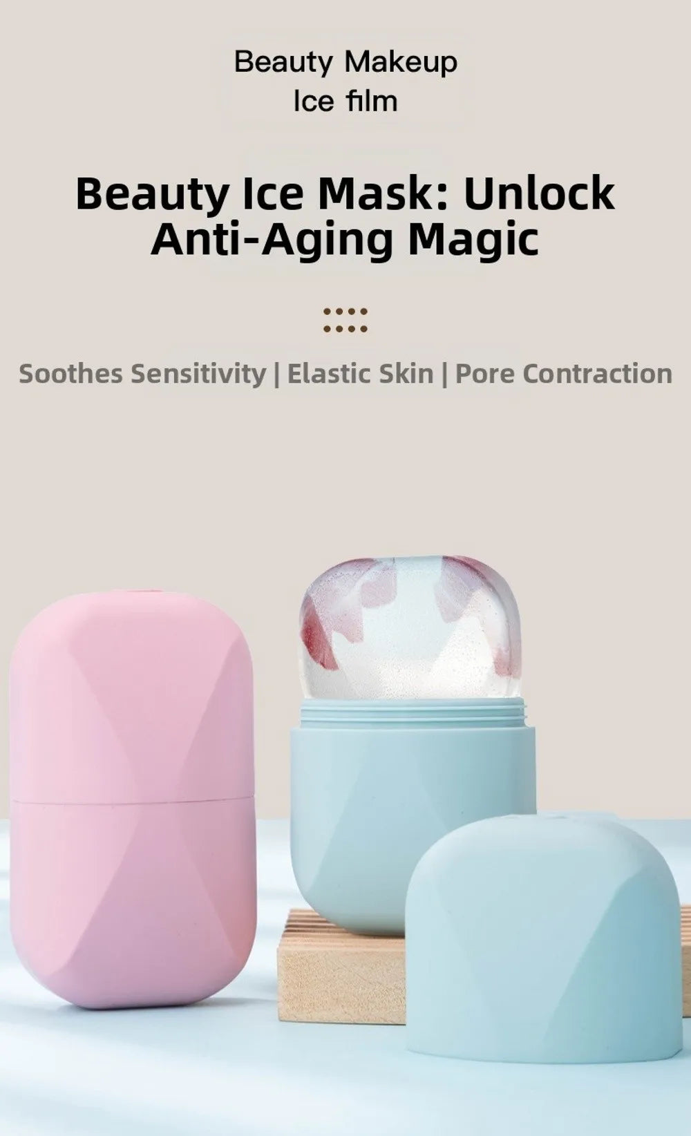 Portable Silicone Ice Roller for Face Beauty Skin Care Tools Face Lifting Facial Massager Reusable Ice Cube Trays Eyes and Neck