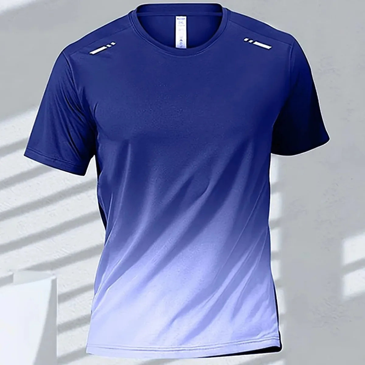 Men's Gradient Print T-Shirt – Breathable Quick-Dry Round-Neck Top