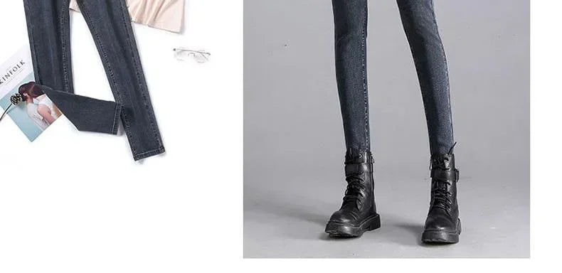 New Elastic Waist Skinny Jeans Women Spring Slim Stretch Denim Pants Vintage Pencil Vaqueros Mom Pantalones De Mujer PTKPCC