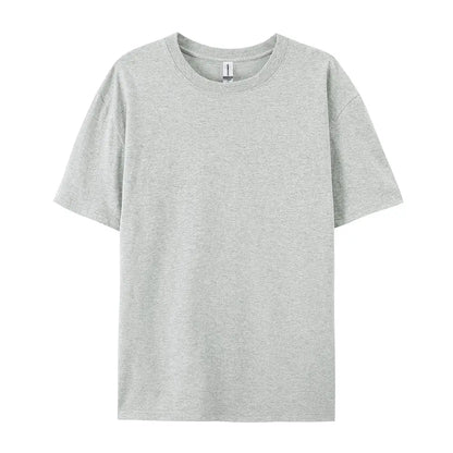 100% Cotton Solid Tshirts Men Woman Short Sleeve Fashion Brand Trend Casual Soft Clothing Tees Customized Products Summer Tops