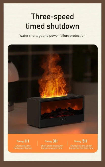 3D Flame Aromatherapy Diffuser - Essential Oil Humidifier with Color Lighting  Remote Control