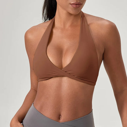 Impact Sport Bra Women High Support Push-Up Halter Workout Tank Top – Custom Logo