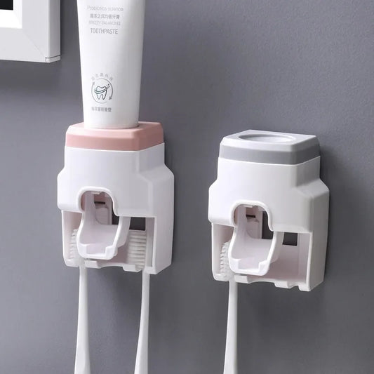 Automatic Toothpaste Dispenser  Toothbrush Holder - Wall Mount Squeezer for Bathroom - ZOOMNSTORE